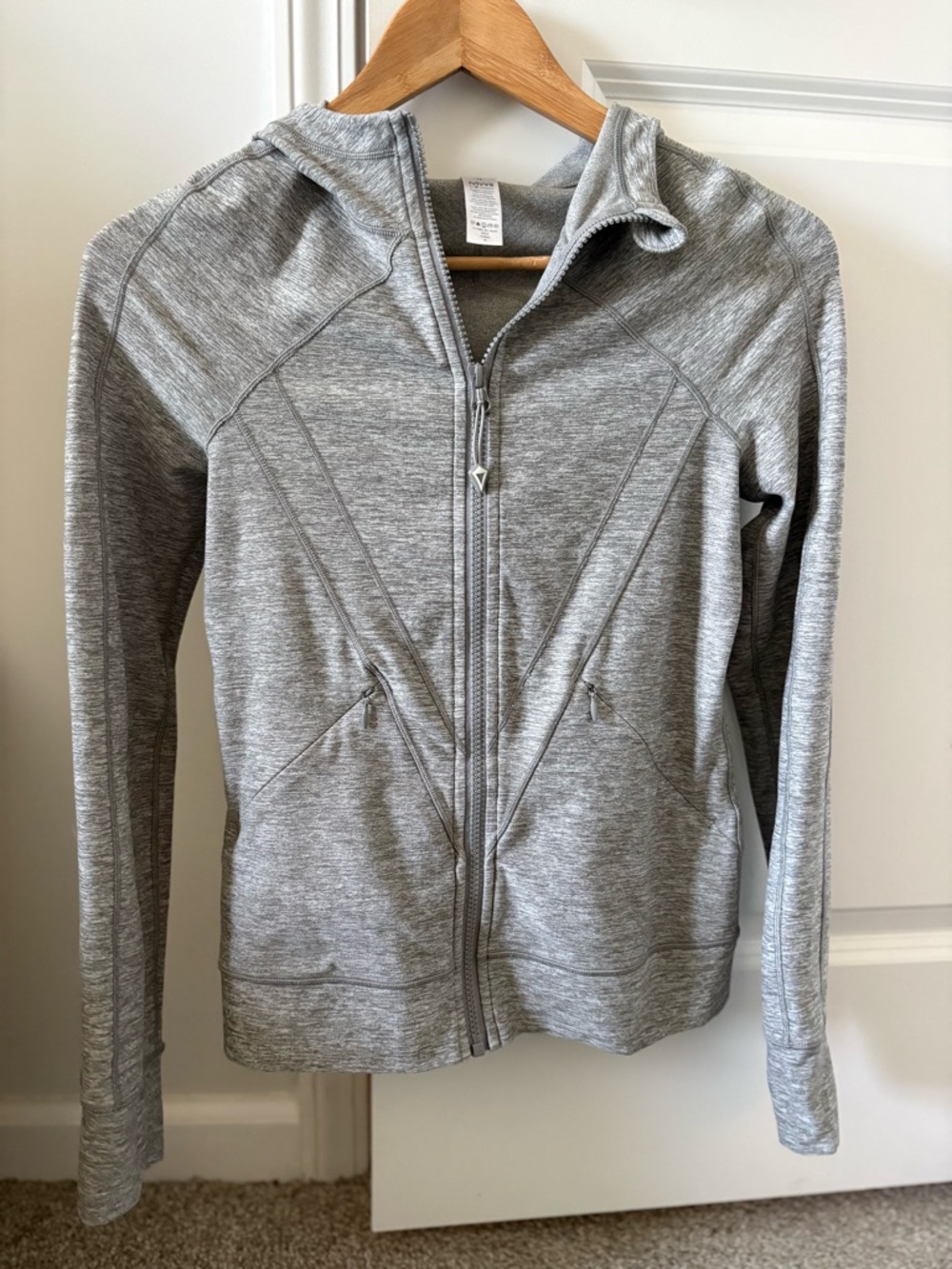 Lululemon Girl’s Ivivva Zip up Jacket Heather Gray Zip-Up Hoodie kids sz 14 RARE